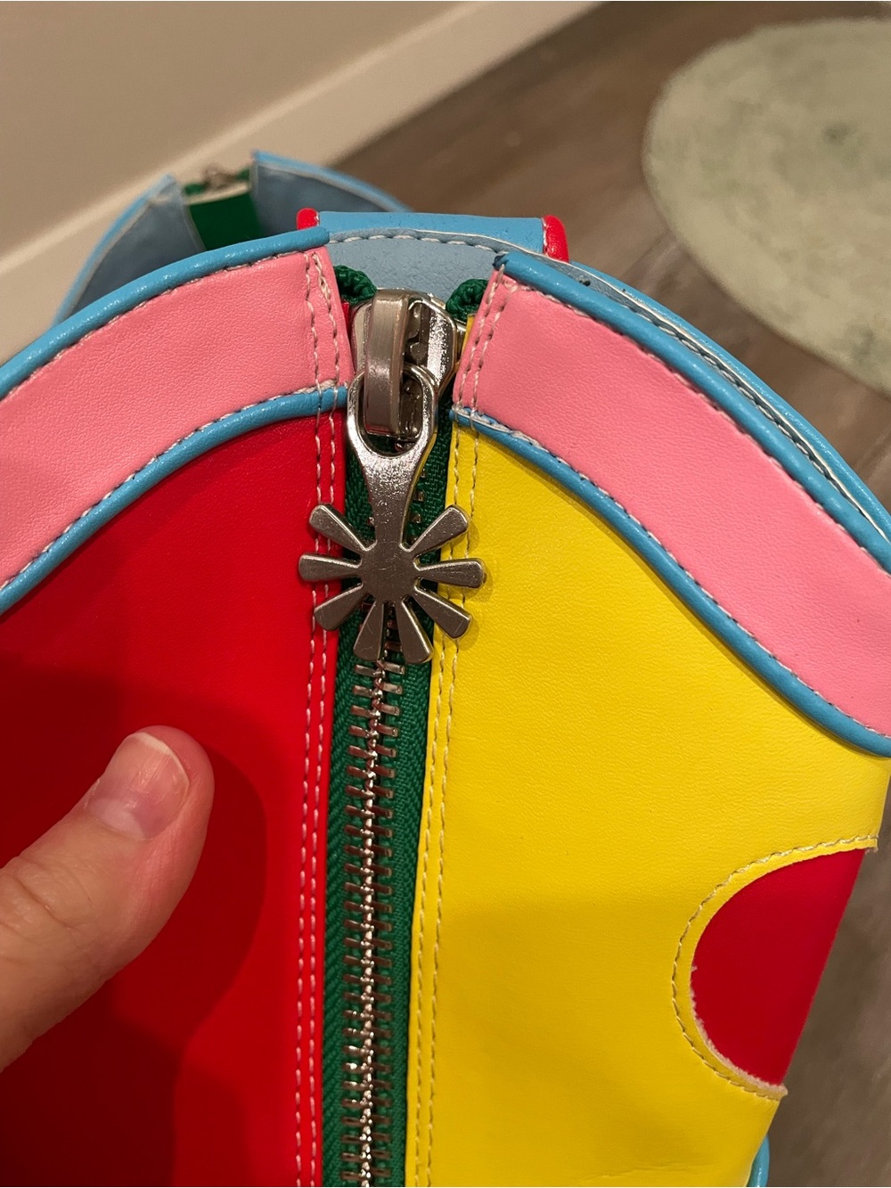 DOLLSKILL Colorblock Flower Cowgirl Boots - Pink Yellow Blue Green - Picture 9 of 10